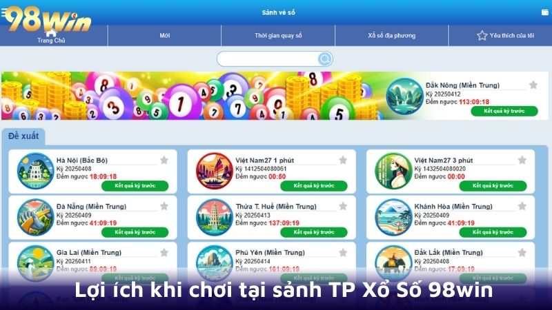 Lợi ích khi chơi tại sảnh TP Xổ Số